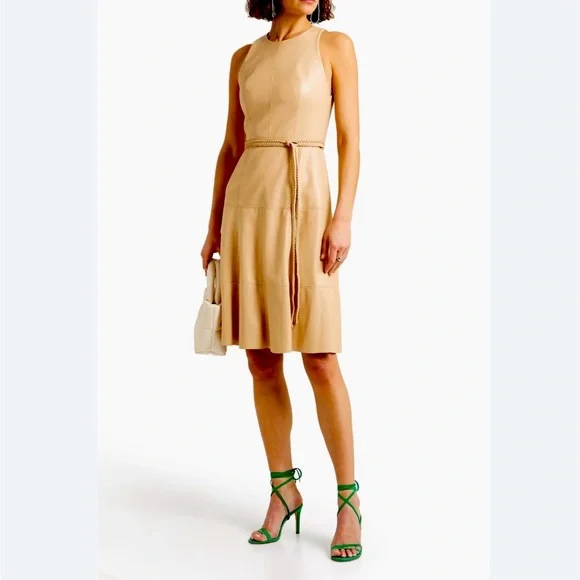 Alice + Olivia | Dresses | Alice Olivia Buttery Soft Vegan Leather  Sleeveless Leandra Dress | Poshmark